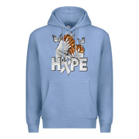 Colony Blue hope white ribbon lung cancer nails Premium Hoodie - NancyCooperArtShop