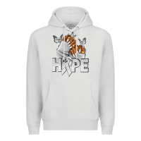 Dove Grey hope white ribbon lung cancer nails Premium Hoodie - NancyCooperArtShop
