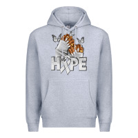 Heather Grey hope white ribbon lung cancer nails Premium Hoodie - NancyCooperArtShop