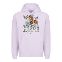 Lilac hope white ribbon lung cancer nails Premium Hoodie - NancyCooperArtShop