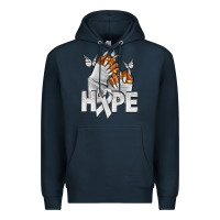 Navy hope white ribbon lung cancer nails Premium Hoodie - NancyCooperArtShop