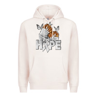 Pale Pink hope white ribbon lung cancer nails Premium Hoodie - NancyCooperArtShop