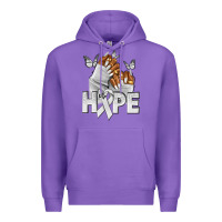 Purple hope white ribbon lung cancer nails Premium Hoodie - NancyCooperArtShop