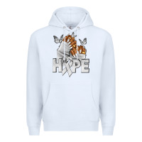 White hope white ribbon lung cancer nails Premium Hoodie - NancyCooperArtShop