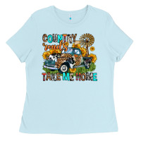 Baby Blue country roads take me home Ladies Tee - Zillion Design Studio