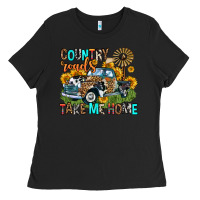 Black country roads take me home Ladies Tee - Zillion Design Studio