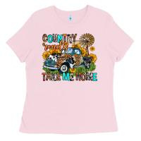 Bubblegum Pink country roads take me home Ladies Tee - Zillion Design Studio