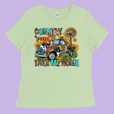 Country Roads Take Me Home Ladies Tee Designed By Zillion Design Studio