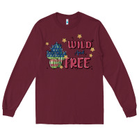 Burgundy wild and free Long Sleeve Tee - MaliasSmallBusiness