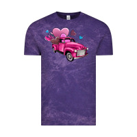 Cloud Purple truck with hearts Vintage Tee - AdoDesignShop