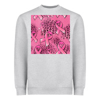 Heather Grey breast cancer seamless pattern Heavyweight Sweatshirt - Jasminsmagicworld