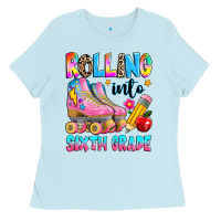 Baby Blue rolling into sixth grade Ladies Tee - texasbilliewilder