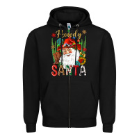 Black Howdy Santa Zipper Hoodie - NancyCooperArtShop