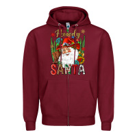 Burgundy Howdy Santa Zipper Hoodie - NancyCooperArtShop