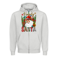 Dove Grey Howdy Santa Zipper Hoodie - NancyCooperArtShop