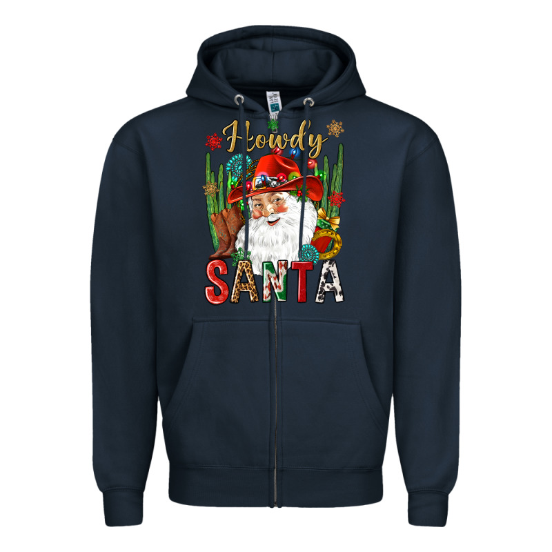 Howdy Santa Zipper Hoodie by NancyCooperArtShop | Teevron