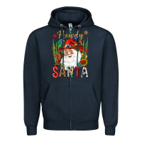 Navy Howdy Santa Zipper Hoodie - NancyCooperArtShop