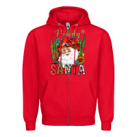 Red Howdy Santa Zipper Hoodie - NancyCooperArtShop