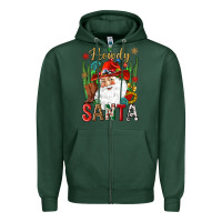 Sports Green Howdy Santa Zipper Hoodie - NancyCooperArtShop