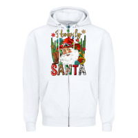 White Howdy Santa Zipper Hoodie - NancyCooperArtShop