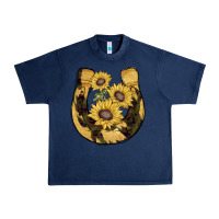 Navy horseshoe sunflower camouflage Urban Heavy Tee - AdoDesignShop