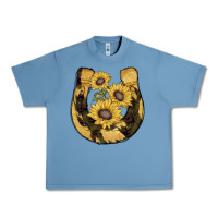Pebble Blue horseshoe sunflower camouflage Urban Heavy Tee - AdoDesignShop