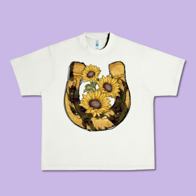Horseshoe Sunflower Camouflage Urban Heavy Tee Designed By Adodesignshop