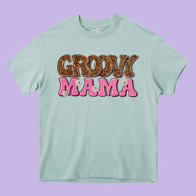 Groovy Mama Heavy Core Tee Designed By Texasbilliewilder