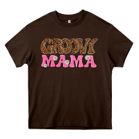 Chocolate Brown groovy mama Heavy Core Tee - texasbilliewilder