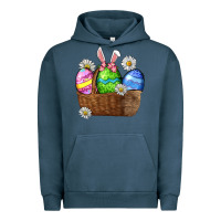Pigment Midnight Navy Easter eggs  Easter Day Urban Hoodie - CowGirlArtShop