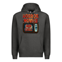 Charcoal Heather Horror Movies and Chill Premium Hoodie - texasbilliewilder