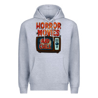 Heather Grey Horror Movies and Chill Premium Hoodie - texasbilliewilder