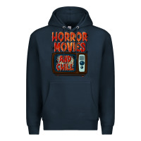 Navy Horror Movies and Chill Premium Hoodie - texasbilliewilder