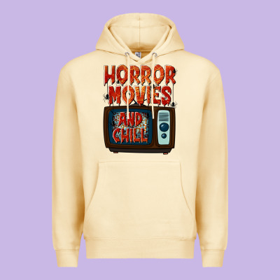 Horror Movies And Chill Premium Hoodie Designed By Texasbilliewilder