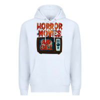 White Horror Movies and Chill Premium Hoodie - texasbilliewilder