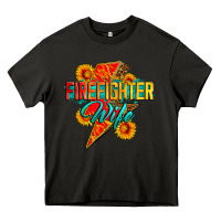 Asphalt firefighter wife with lightning bolt Heavy Core Tee - Zillion Design Studio