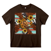 Chocolate Brown western horse Heavy Core Tee - BarkalooDesign