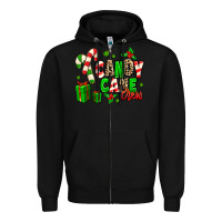 Black Candy Cane Crew Zipper Hoodie - MaliasSmallBusiness