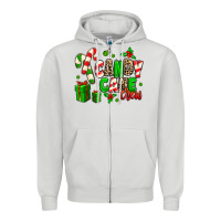 Dove Grey Candy Cane Crew Zipper Hoodie - MaliasSmallBusiness