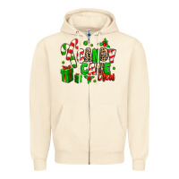 Sandshell Candy Cane Crew Zipper Hoodie - MaliasSmallBusiness
