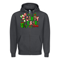 Smoke Candy Cane Crew Zipper Hoodie - MaliasSmallBusiness