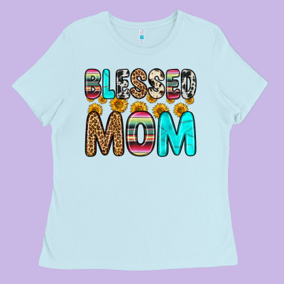 Blessed Mom Ladies Tee Designed By Zillion Design Studio