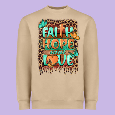 Faith Hope And Love Heavyweight Sweatshirt Designed By Barkaloodesign