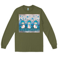 Army Green snowman winter Long Sleeve Tee - JahusDesignShop