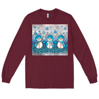 Burgundy snowman winter Long Sleeve Tee - JahusDesignShop