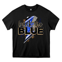 Black back the blue with lightning bolt Heavy Core Tee - Zillion Design Studio