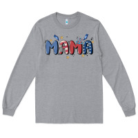 Heather Grey 4th july mama Long Sleeve Tee - MaliasSmallBusiness