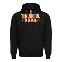 Black Thankful Mama Zipper Hoodie - MaliasSmallBusiness