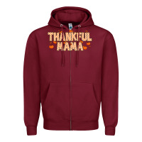 Burgundy Thankful Mama Zipper Hoodie - MaliasSmallBusiness