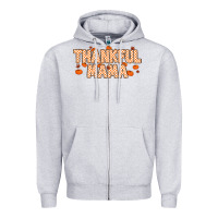 Heather Grey Thankful Mama Zipper Hoodie - MaliasSmallBusiness
